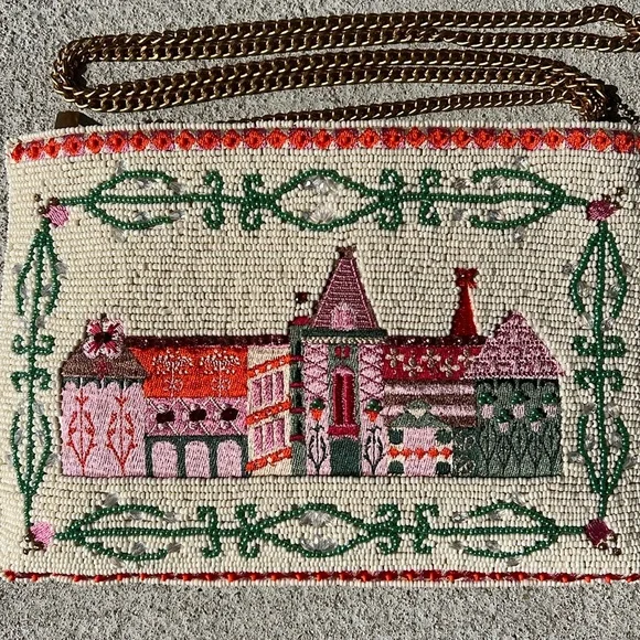 Mary Frances Crossbody bag beaded rhinestones handbag clutch castle - Picture 2 of 16